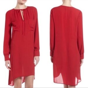 BCBGMaxazria RED Darell long sleeve mini dress size XS